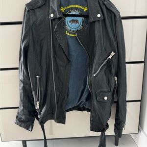Men's Black Leather Biker Jacket